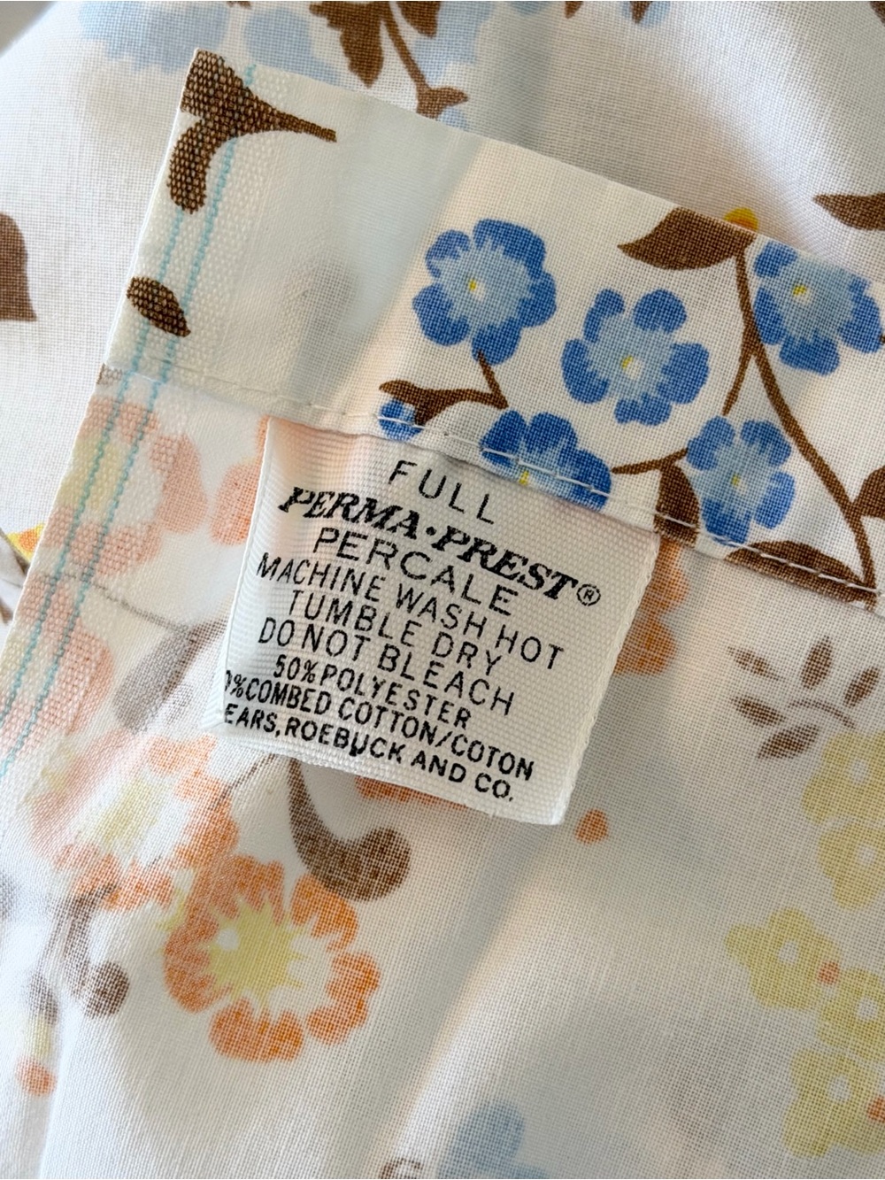Vintage 1970’s Sears Roebuck and Co. Perma Prest COMPLETE Sheet Set. Sz-Full. - Picture 4 of 4